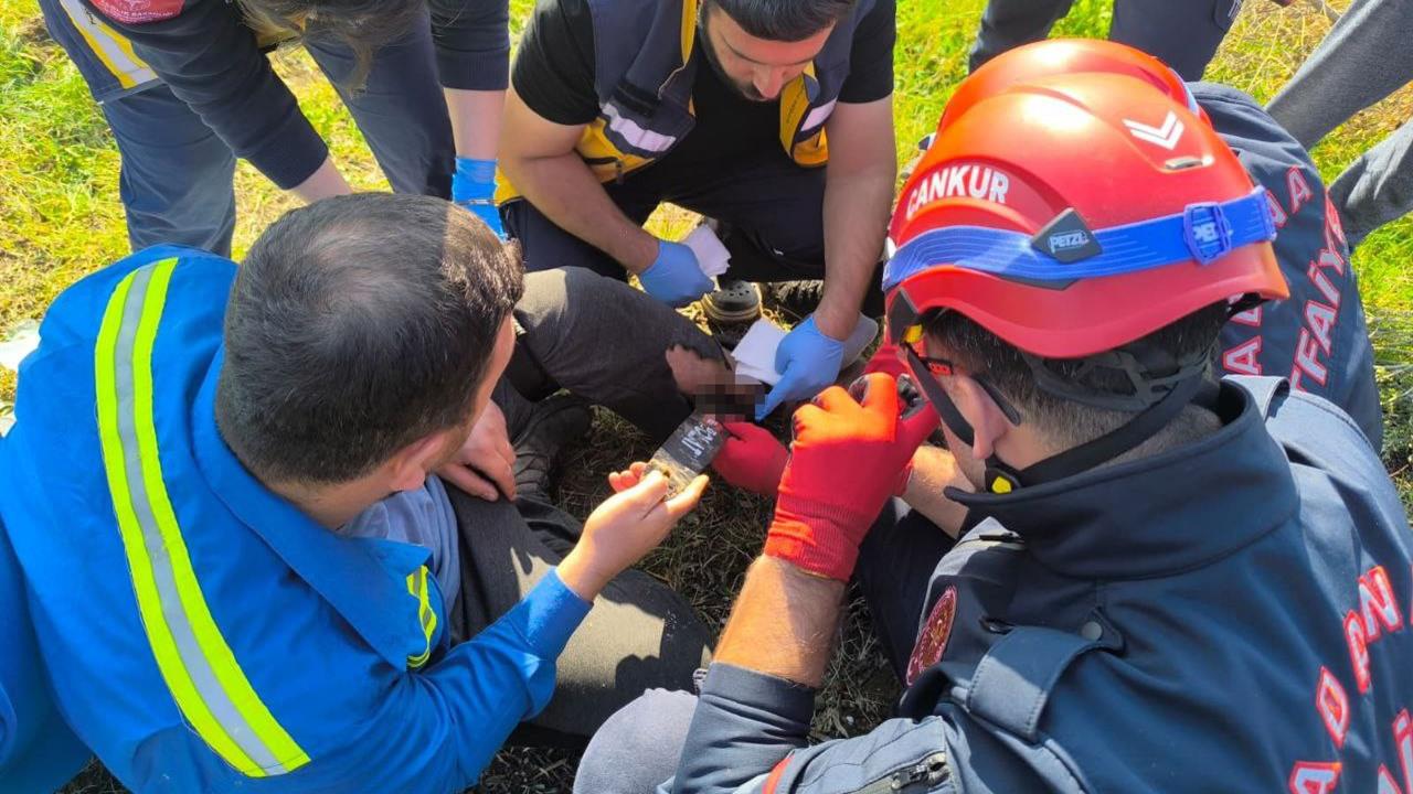Adana Ceyhan'da Motorlu Testereye Ayağı Sıkışan Şahıs Kurtarıldı
