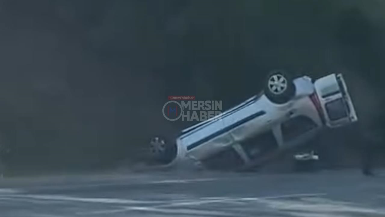 Anamur-bozyazı Yolunda Korkutan Kaza: Ticari Araç Takla Attı!