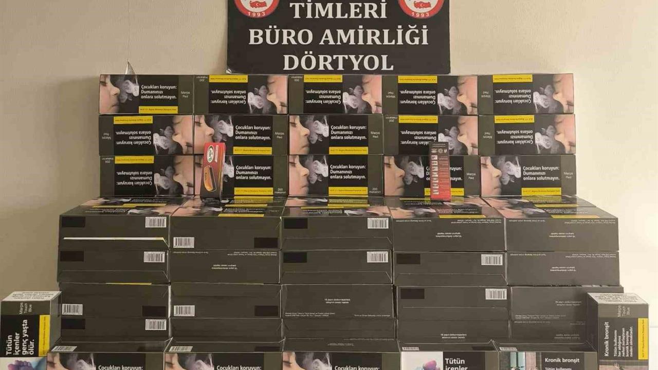 Hatay Dörtyol'da Yapılan Operasyonda 100 Karton Kaçak Makaron Bulundu