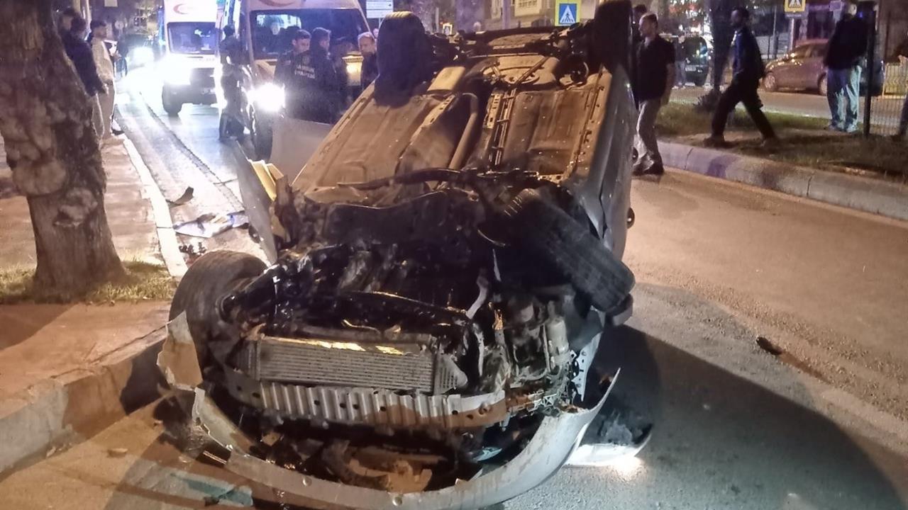 Samsun İlkadım'da Takla Atan Otomobilde Sürücü Yaralandı