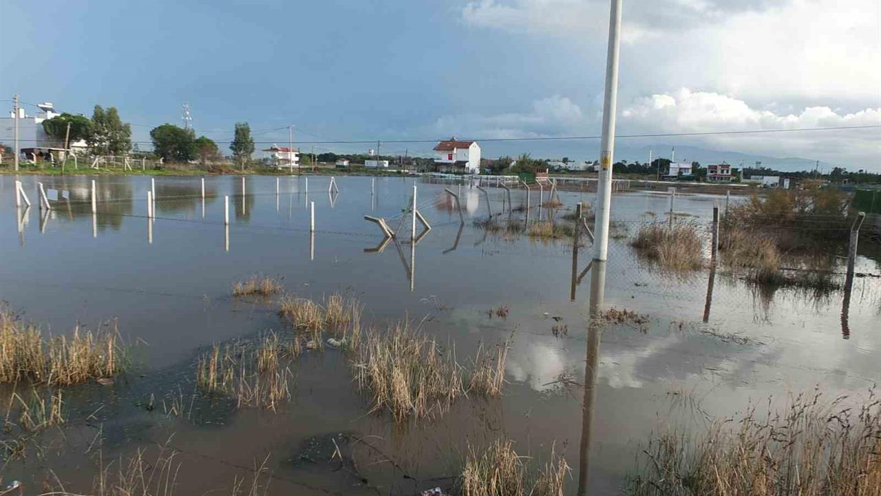Burhaniye ilçesinde sağanak yağış nedeniyle yazlıklar su altında kaldı.