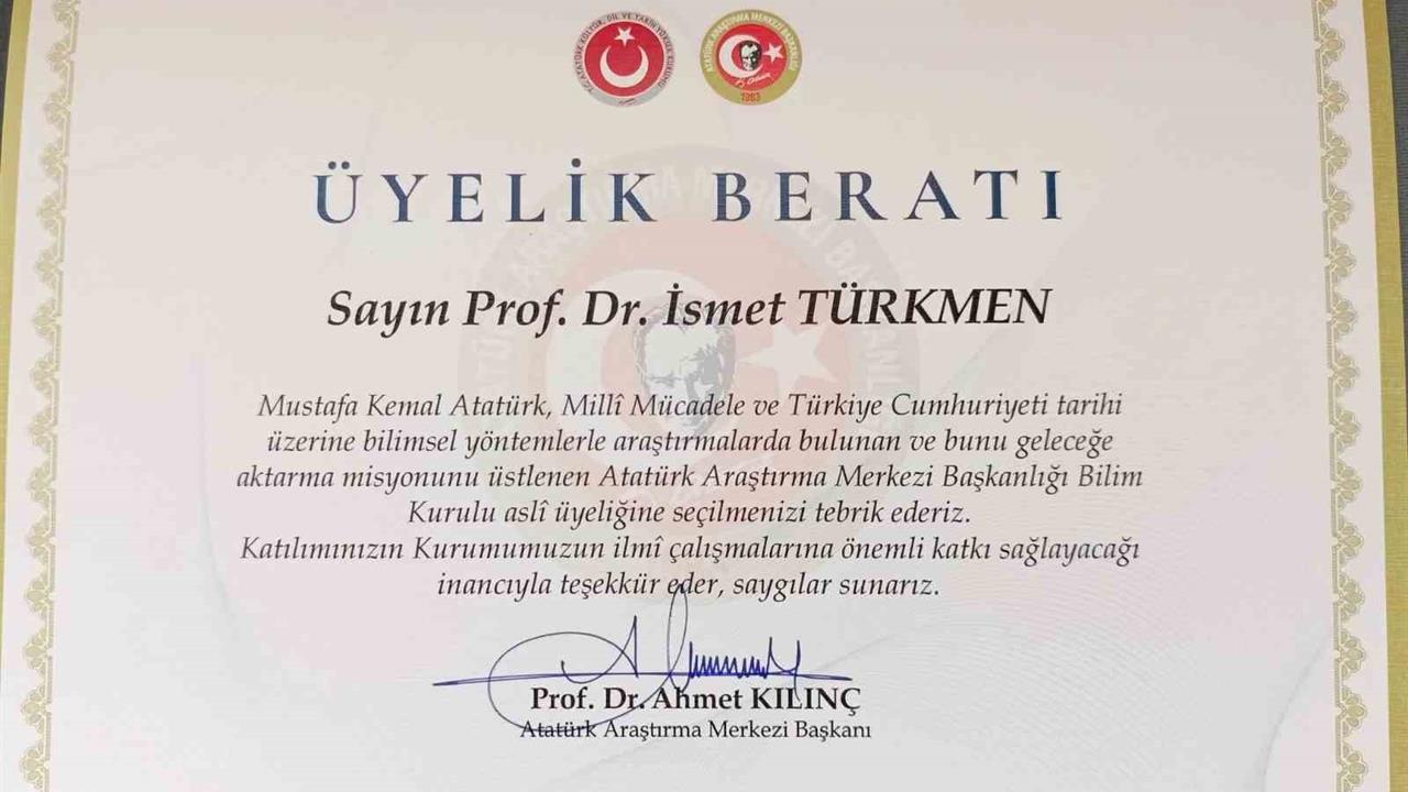 Tokat Gaziosmanpaşa Üniversitesi'nden Prof. Dr. İsmet Türkmen, ulusal düzeyde önemli bir göreve atandı.
