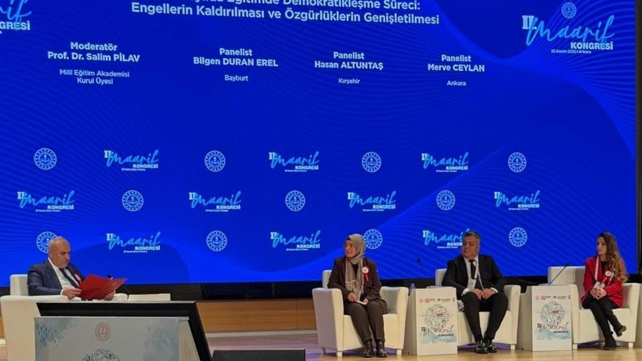 Bayburt Şehit Nevzat Kaya İlkokulu Öğretmeni Erel, II. Maarif Kongresi'nde Sunum Gerçekleştirdi