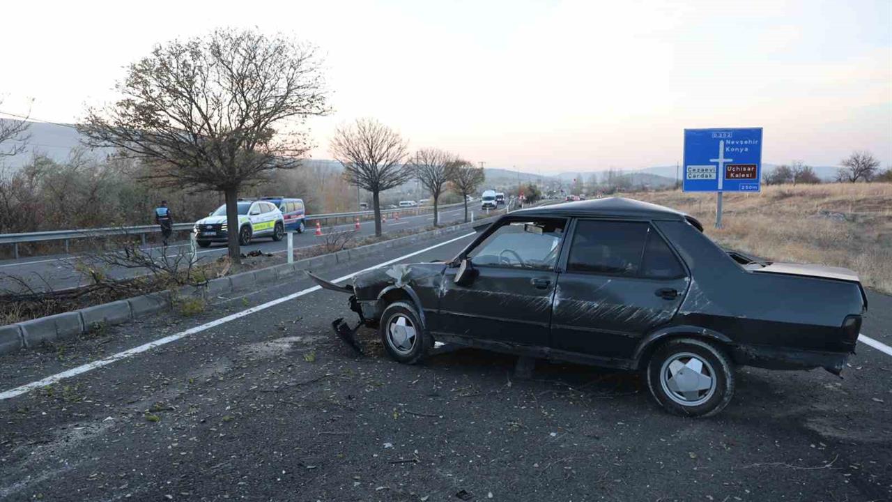Nevşehir Ürgüp'te Kontrolden Çıkan Araç Takla Attı, 1 Kişi Ağır Yaralandı