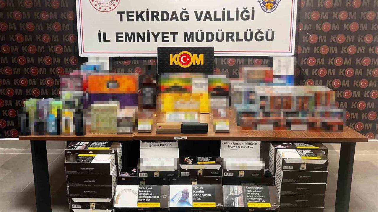 Tekirdağ Merkez'de Gerçekleştirilen Kaçakçılık Operasyonunda Çok Sayıda Ürün Ele Geçirildi