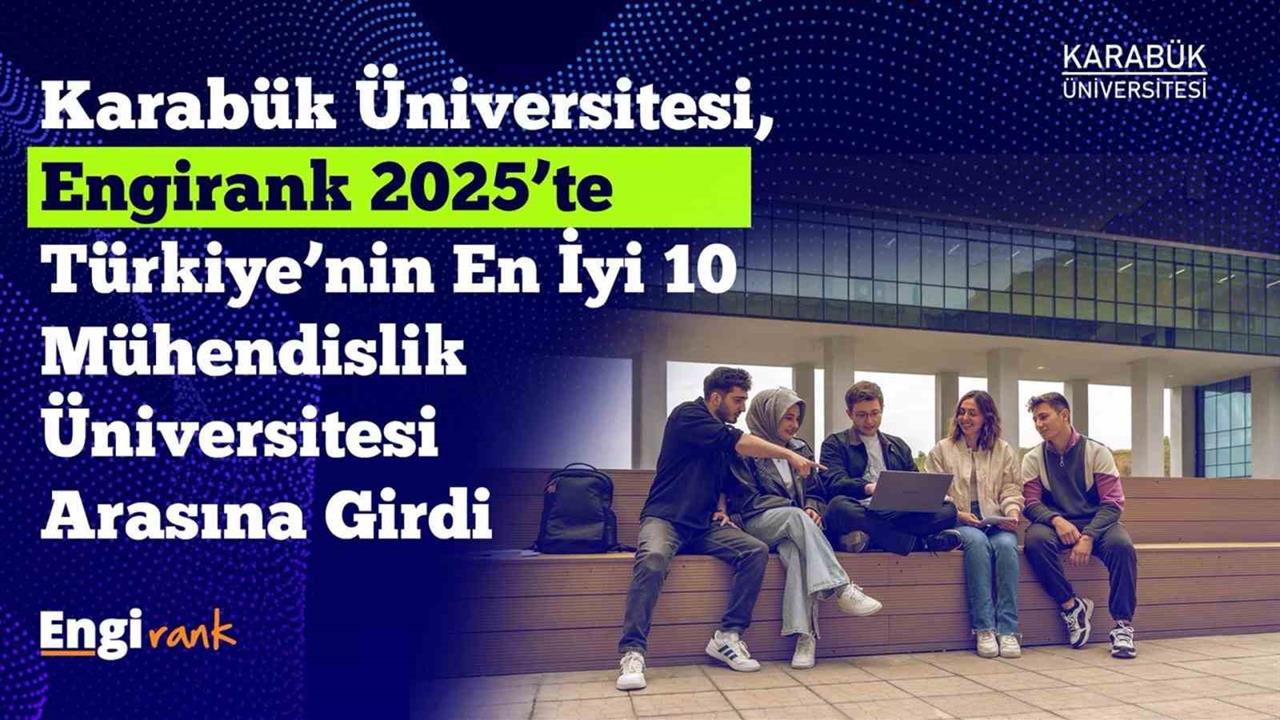 Karabük Üniversitesi, EngiRank 2025'te Türkiye'de ilk 10'da, Avrupa'da 179. sırada yer aldı.