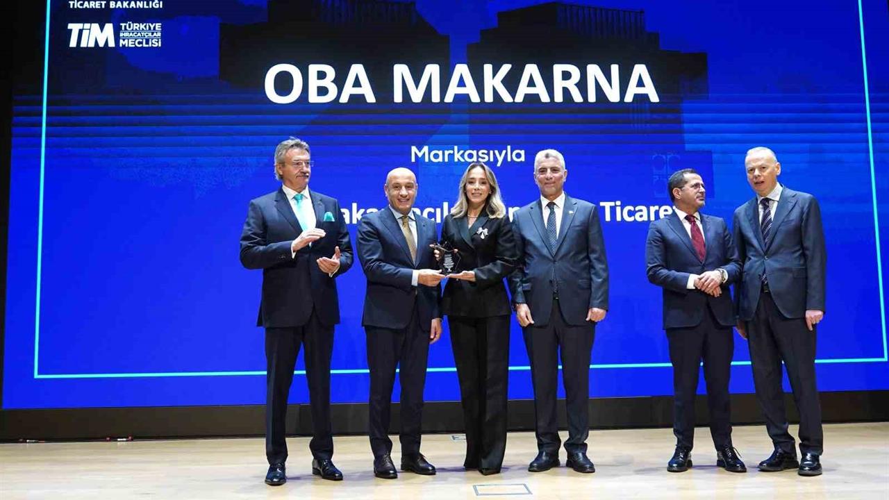 Gaziantep'te Oba Makarna, Turquality'den İhracat Şampiyonu Ödülü'nü Aldı