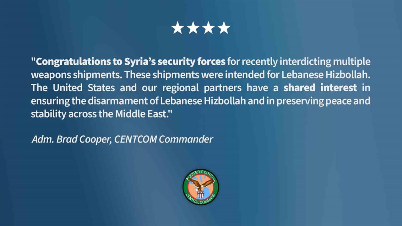 ABD Merkez Kuvvetleri Komutanı, Suriye Güvenlik Güçlerini Tebrik Etti