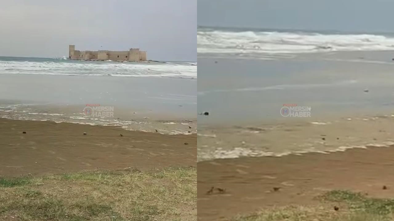 Kızkalesi'nde Şiddetli Rüzgârın Etkisi: Deniz, Kum Plajını Kapladı!