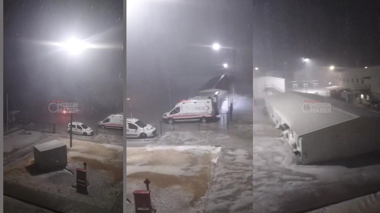 Mersin'de Akkuyu Nükleer Santrali İnşaat Alanında Dolu Yağışı