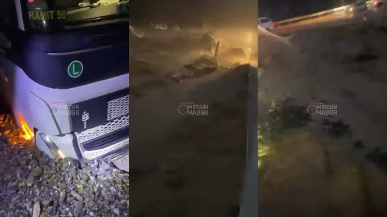 Mersin - Antalya Sahil Yolunda Ulaşım Durdu! D-400 Karayolunda Yağış Nedeniyle Ulaşım Aksadı