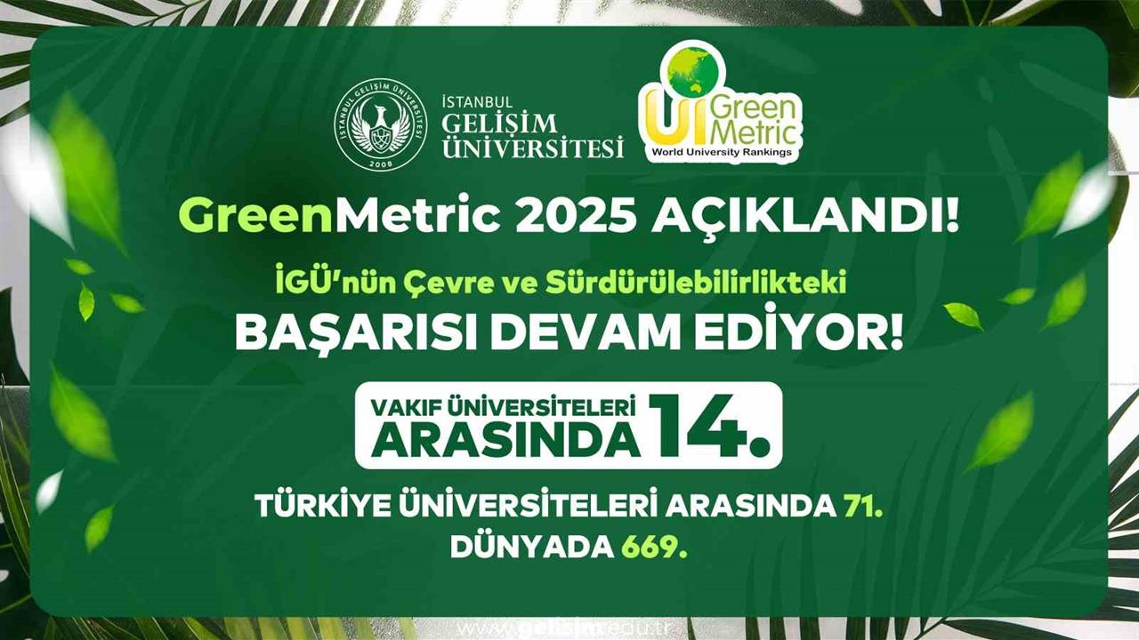 İstanbul'daki İstanbul Gelişim Üniversitesi, GreenMetric 2025'te Öne Çıktı