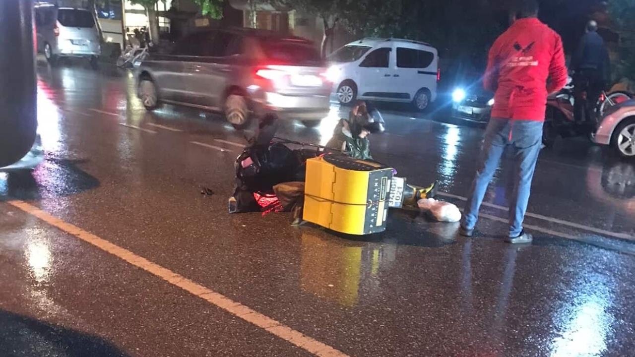 Yağış Kayganlaştırdı: Toroslar'da Motosiklet Kaydı