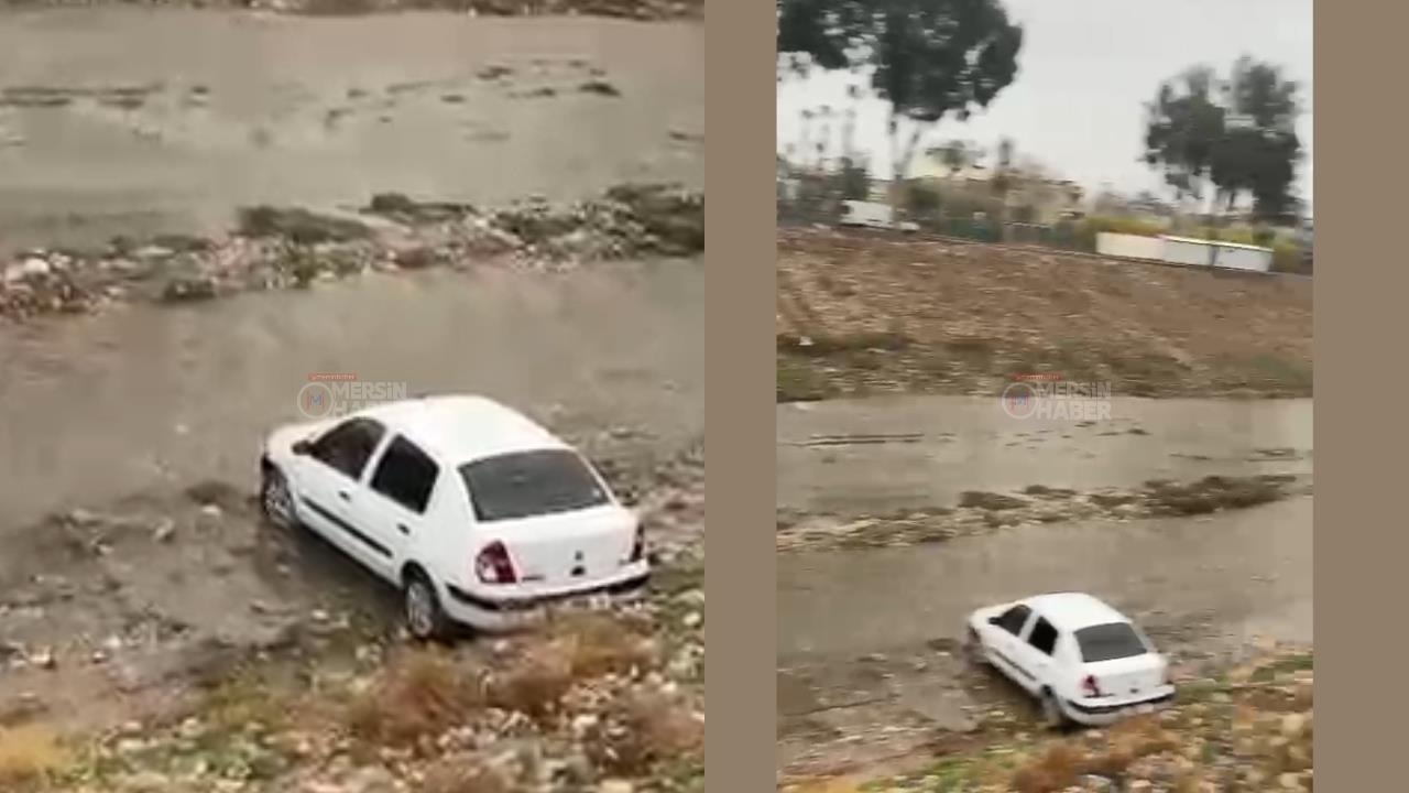 Müftü Deresi'nde Şaşkınlık Yaratan Görüntü: Derenin İçinde Otomobil!