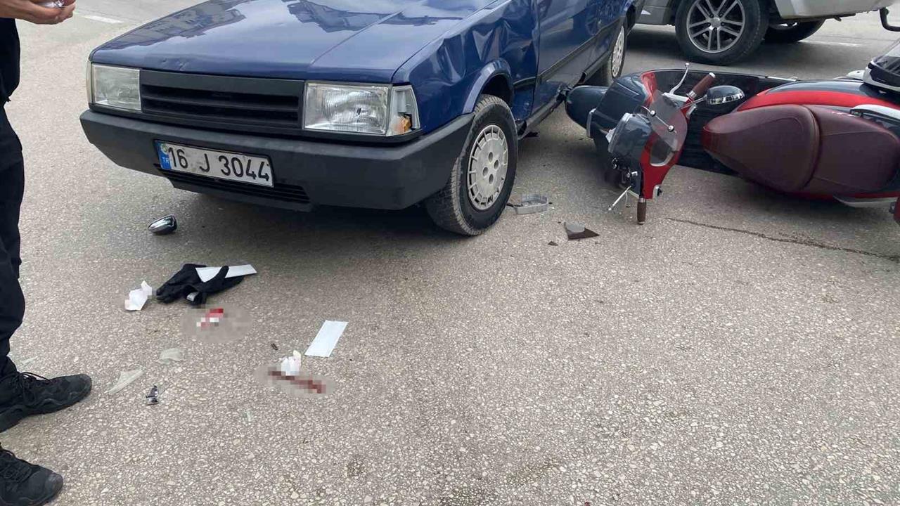 Bursa Mudanya'da Motosikletin Otomobile Çarpması Sonucu Bir Kişi Ağır Yaralandı
