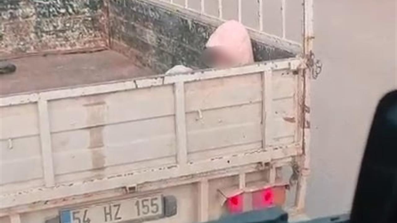 Sakarya Karasu'da Kamyonette Soğukta Yolculuk Yapan Çocuk Görüntülendi