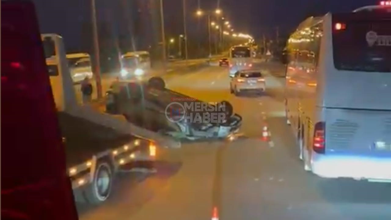 Taşucu Girişinde Korkutan Kaza: Otomobil Takla Attı!