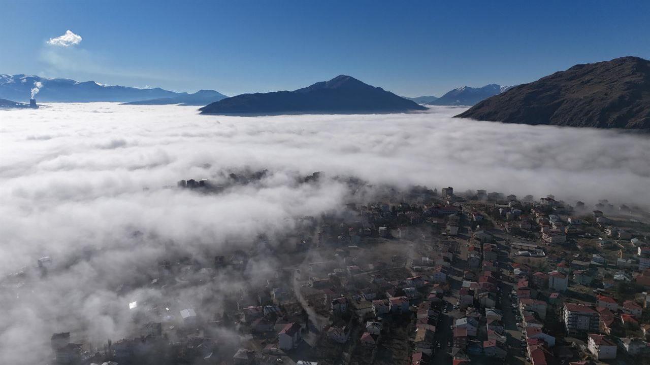 Adana Tufanbeyli'de Sabah Saatlerinde Oluşan Kartpostallık Sis Görüntüleri