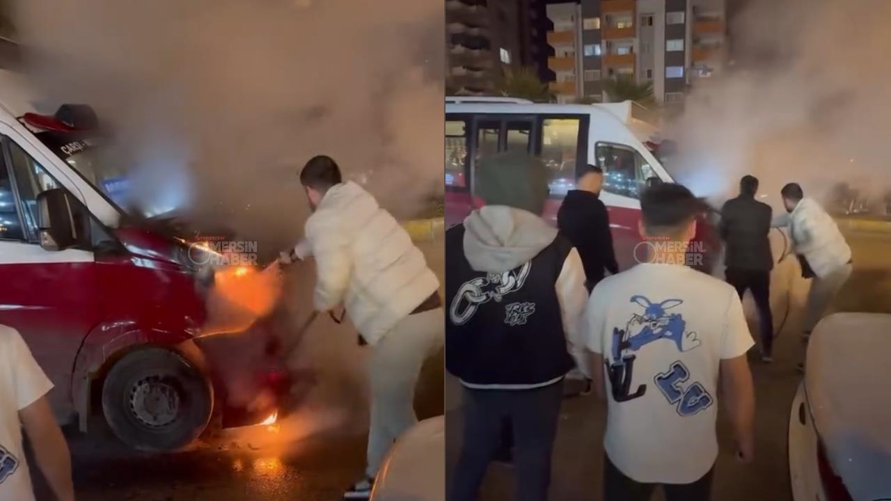 Üniversite Caddesi'nde Dolmuş Bir Anda Alev Aldı!