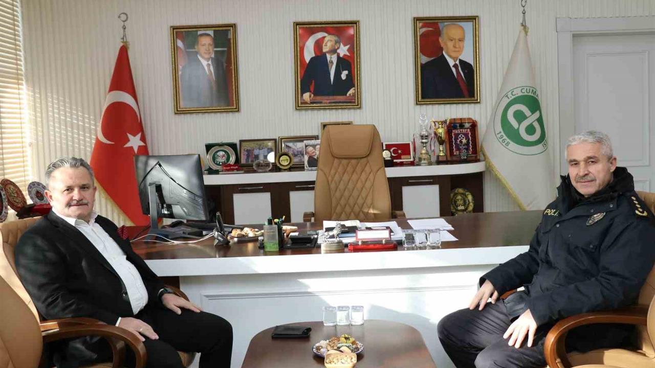 Düzce'de Cumayeri Belediye Başkanı Koloğlu, Emniyet Müdürü Ergüder’i Ağırladı