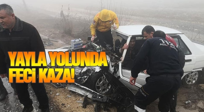 Mersin'in Çamlıyayla - Tarsus İlçeleri Arasındaki Yolda Feci Kaza Yaralılar Var