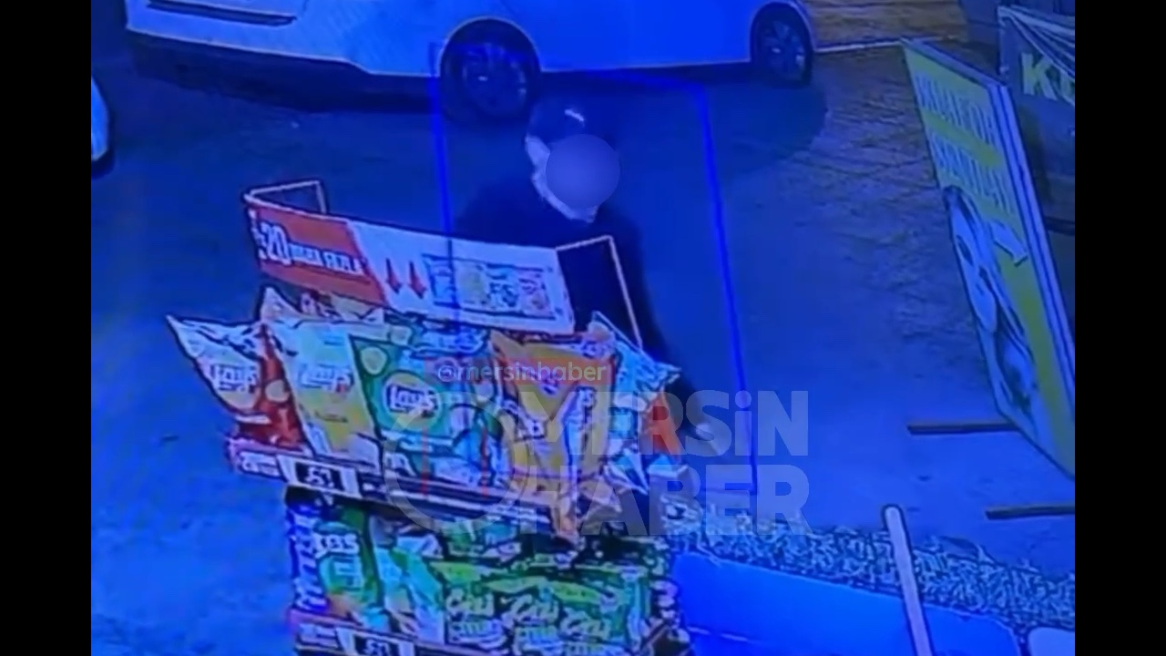 Mersin Toroslar'da Cips Hırsızlığı Güvenlik Kamerasında Kaydedildi